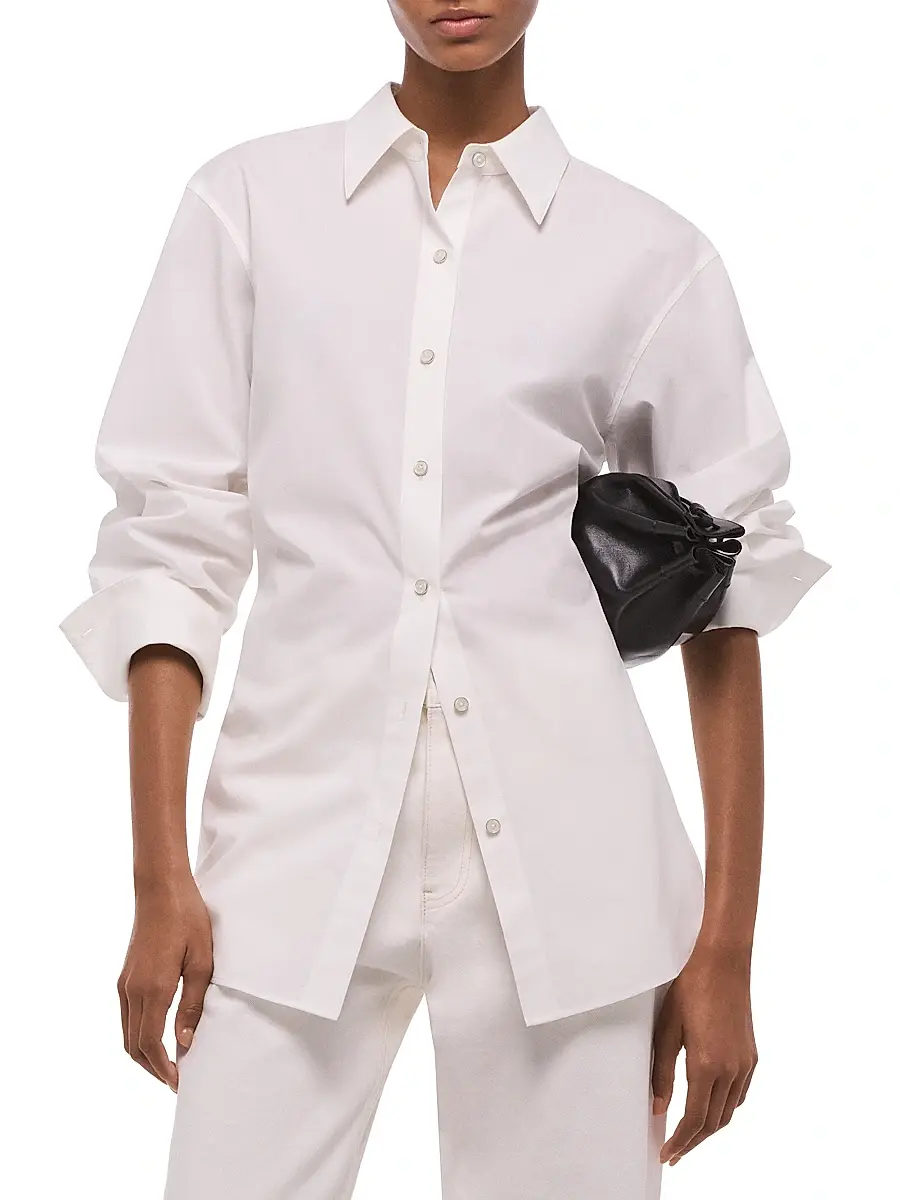 Helmut Lang Women's Knot Cotton Button-Front Shirt | Thumbnail 6 Helmut Lang Women's Knot Cotton Button-Front Shirt | Thumbnail 6