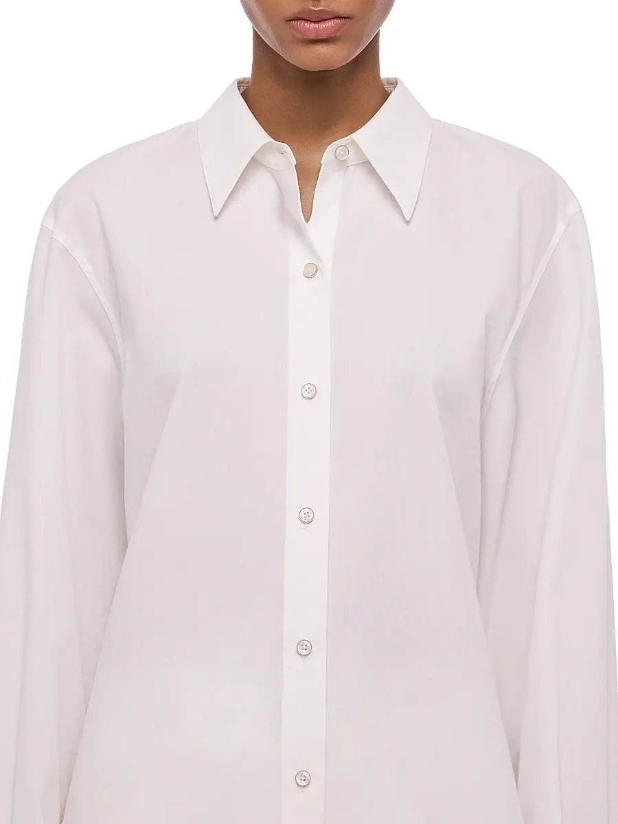 Helmut Lang Women's Knot Cotton Button-Front Shirt | Thumbnail 7 Helmut Lang Women's Knot Cotton Button-Front Shirt | Thumbnail 7