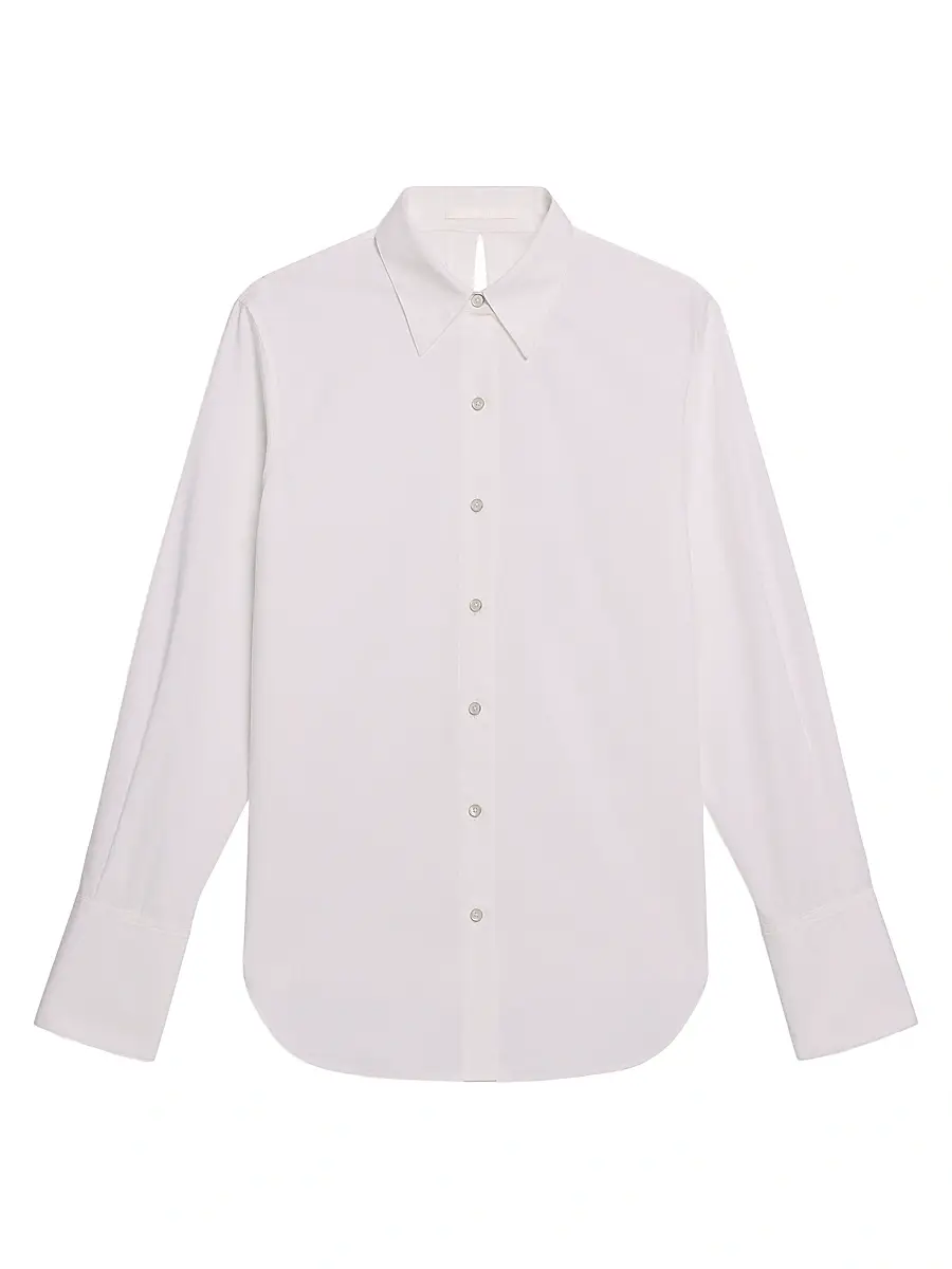 Helmut Lang Women's Knot Cotton Button-Front Shirt - White - Size Large | Image 1 Helmut Lang Women's Knot Cotton Button-Front Shirt - White - Size Large | Image 1