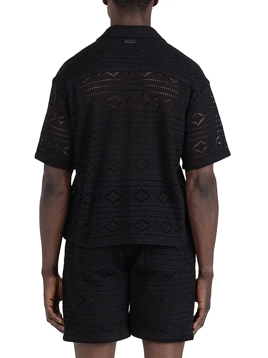 Honor The Gift Men's Pointelle Crochet Camp Shirt | Thumbnail 2 Honor The Gift Men's Pointelle Crochet Camp Shirt | Thumbnail 2