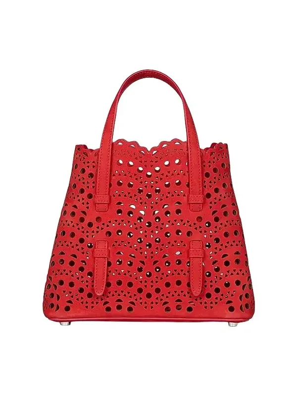 Alaïa Women's Mina 20 Wave Perforated Suede Top Handle Bag