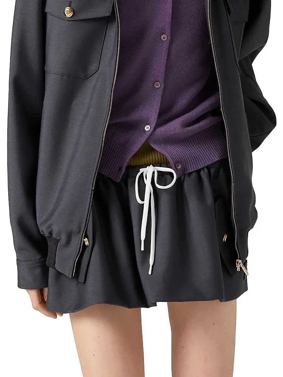 Miu Miu Women's Bonded Kid Mohair Miniskirt | Thumbnail 4