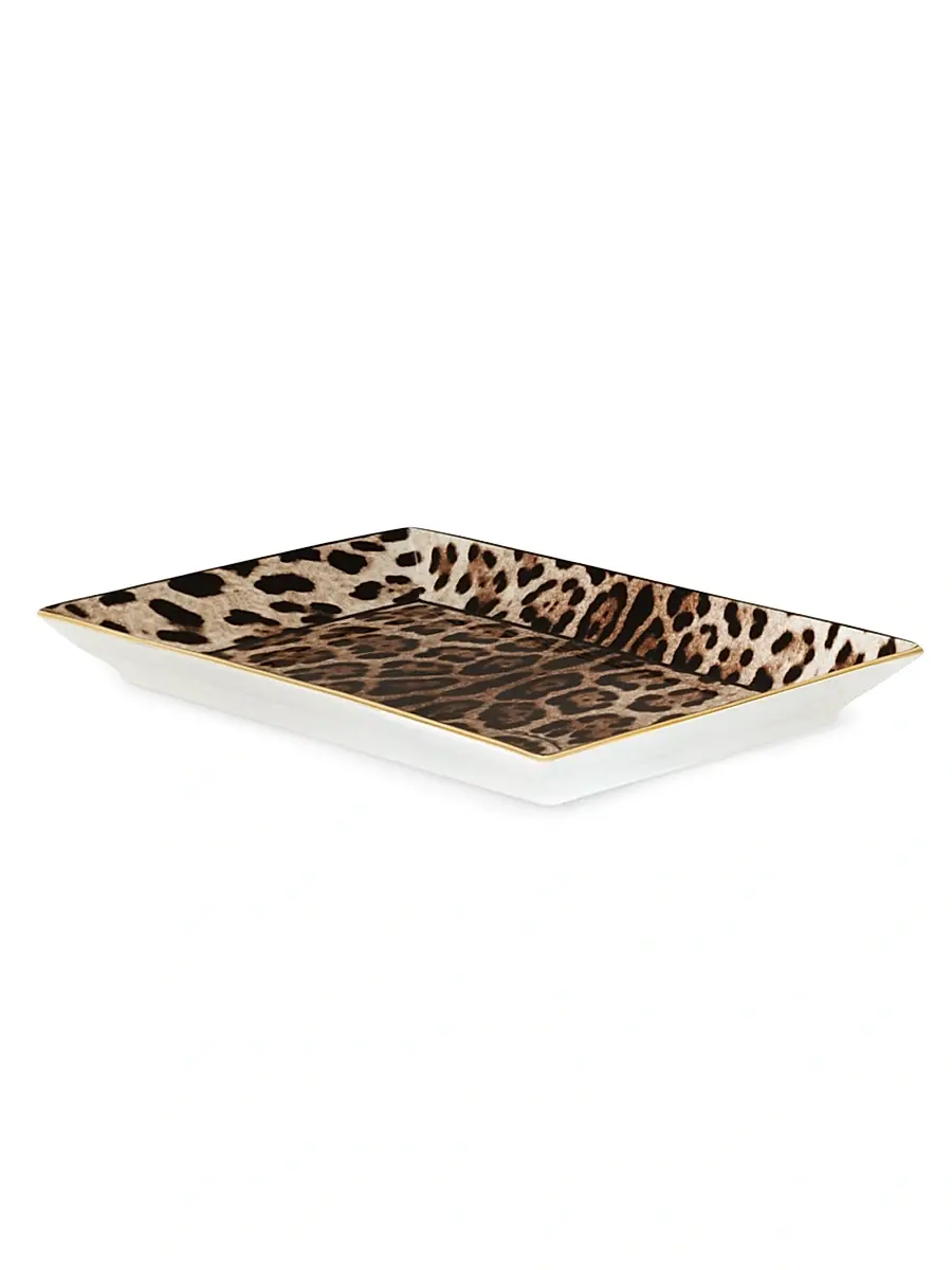 Dolce & Gabbana Leopard Rectangular Porcelain Trinket Tray