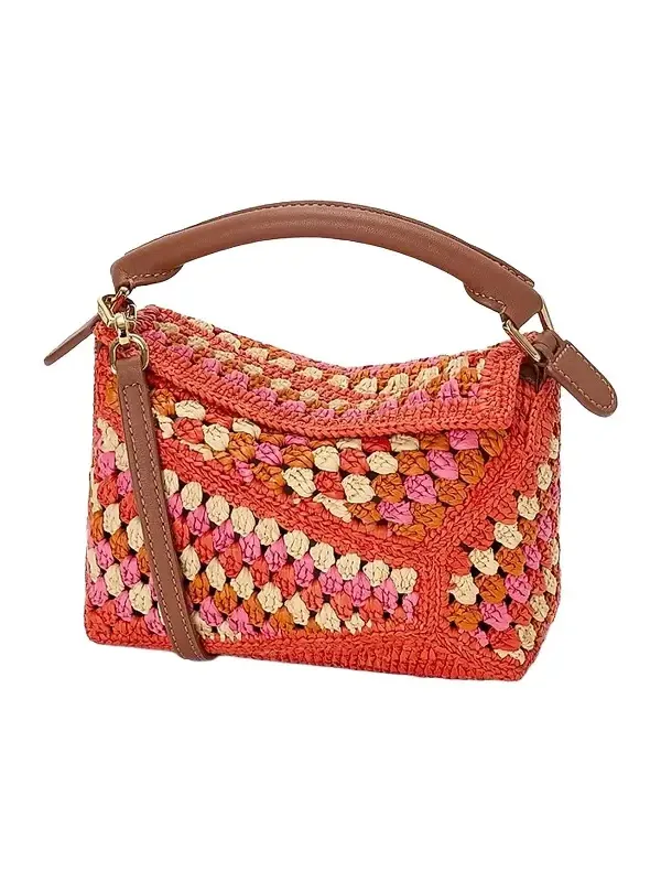 Women's x Paula's Ibiza Puzzle Edge Mini Crochet Raffia Bag Women's x Paula's Ibiza Puzzle Edge Mini Crochet Raffia Bag