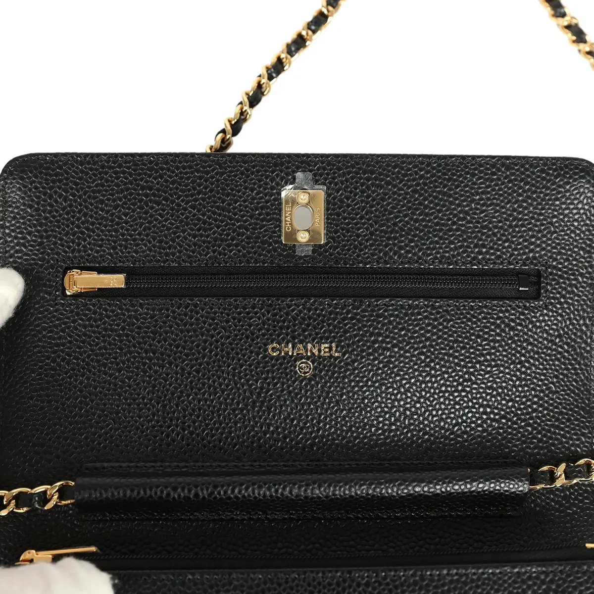 Chanel Chanel Wallet On Chain WOC Black Caviar Gold Hardware | Thumbnail 8 Chanel Chanel Wallet On Chain WOC Black Caviar Gold Hardware | Thumbnail 8