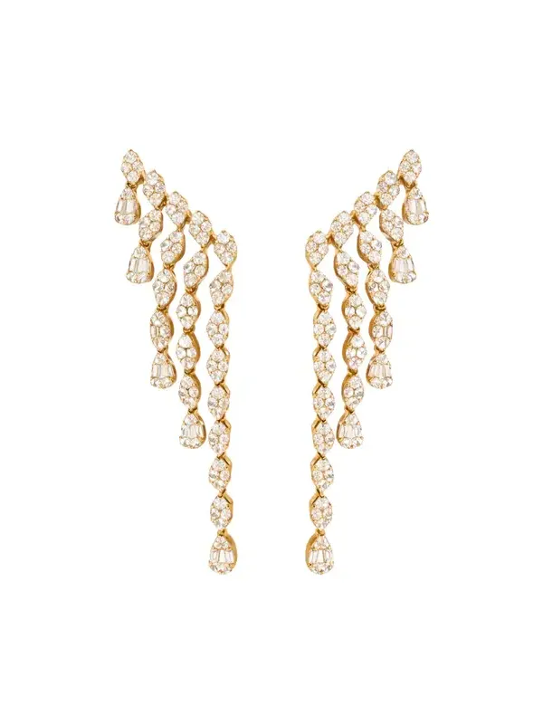 3.50ct Diamond 14K Gold Cascade Earrings