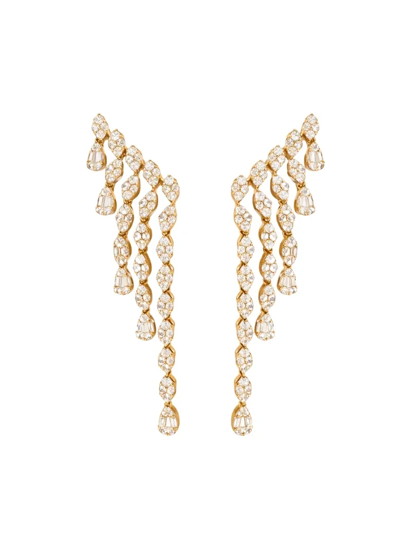 3.50ct Diamond 14K Gold Cascade Earrings 3.50ct Diamond 14K Gold Cascade Earrings