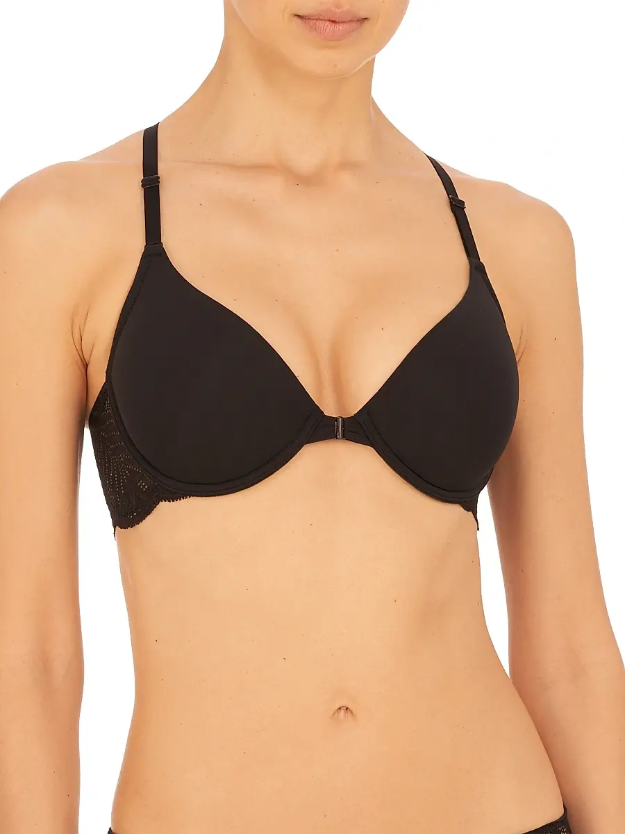 Natori Women's Lush Front Close Racerback T-Shirt Bra - Black - Size 36A | Image 1 Natori Women's Lush Front Close Racerback T-Shirt Bra - Black - Size 36A | Image 1