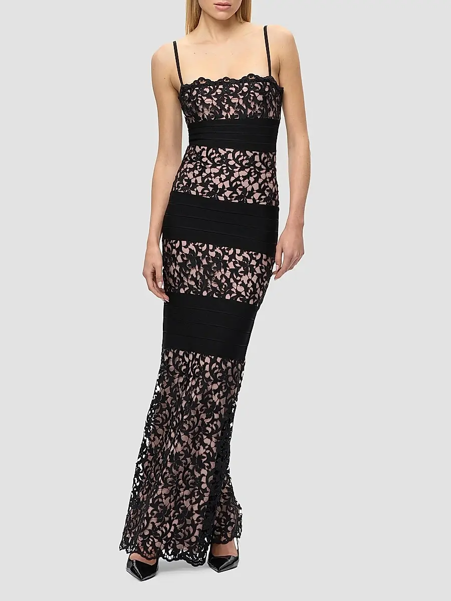 Hervé Léger Women's The Marielle Lace Bandage Gown | Thumbnail 2 Hervé Léger Women's The Marielle Lace Bandage Gown | Thumbnail 2