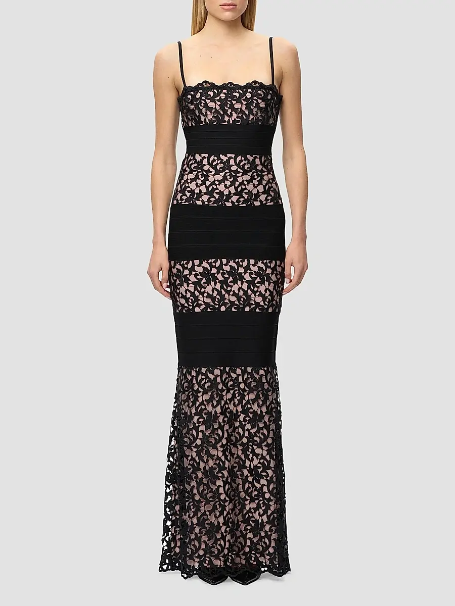 Hervé Léger Women's The Marielle Lace Bandage Gown | Thumbnail 4 Hervé Léger Women's The Marielle Lace Bandage Gown | Thumbnail 4
