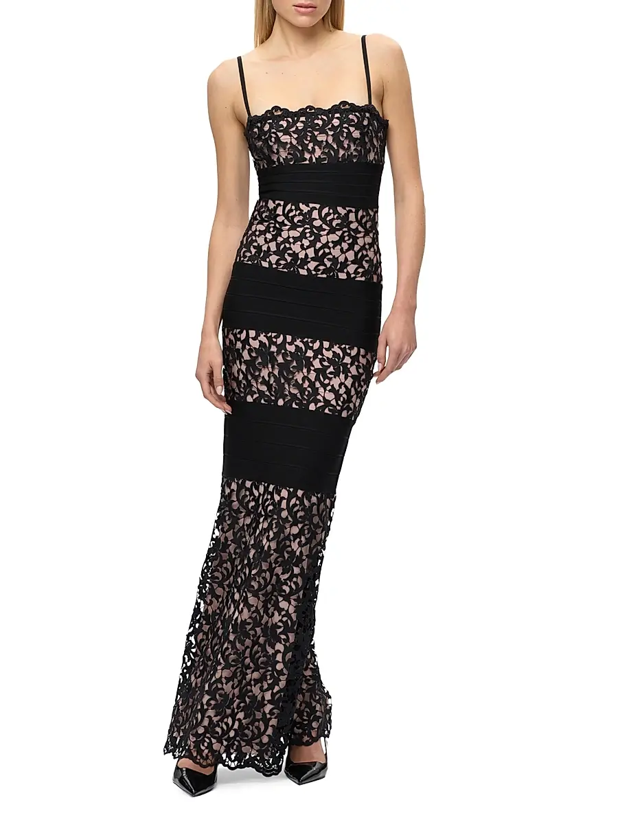 Hervé Léger Women's The Marielle Lace Bandage Gown | Image 1 Hervé Léger Women's The Marielle Lace Bandage Gown | Image 1