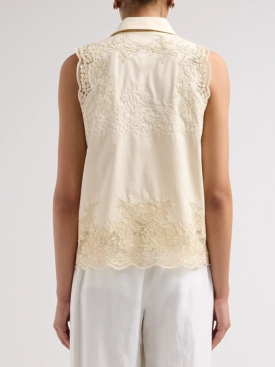 Elie Tahari Women's July The Ivy Embroidered Cotton Lace Blouse | Thumbnail 3 Elie Tahari Women's July The Ivy Embroidered Cotton Lace Blouse | Thumbnail 3