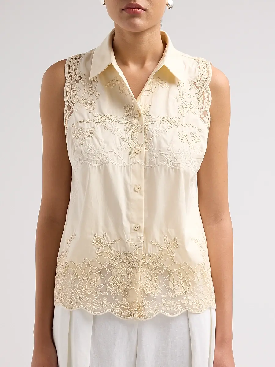 Elie Tahari Women's July The Ivy Embroidered Cotton Lace Blouse | Thumbnail 5 Elie Tahari Women's July The Ivy Embroidered Cotton Lace Blouse | Thumbnail 5