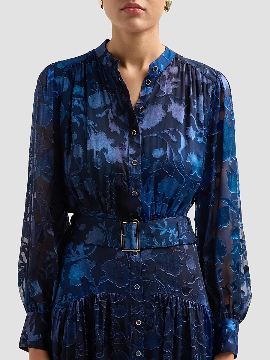 Elie Tahari Women's The Pippa Floral Belted Midi Dress | Thumbnail 5 Elie Tahari Women's The Pippa Floral Belted Midi Dress | Thumbnail 5