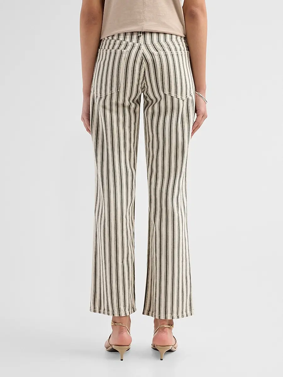 rag & bone Women's Striped Cotton-Linen Straight-Leg Jeans | Thumbnail 3