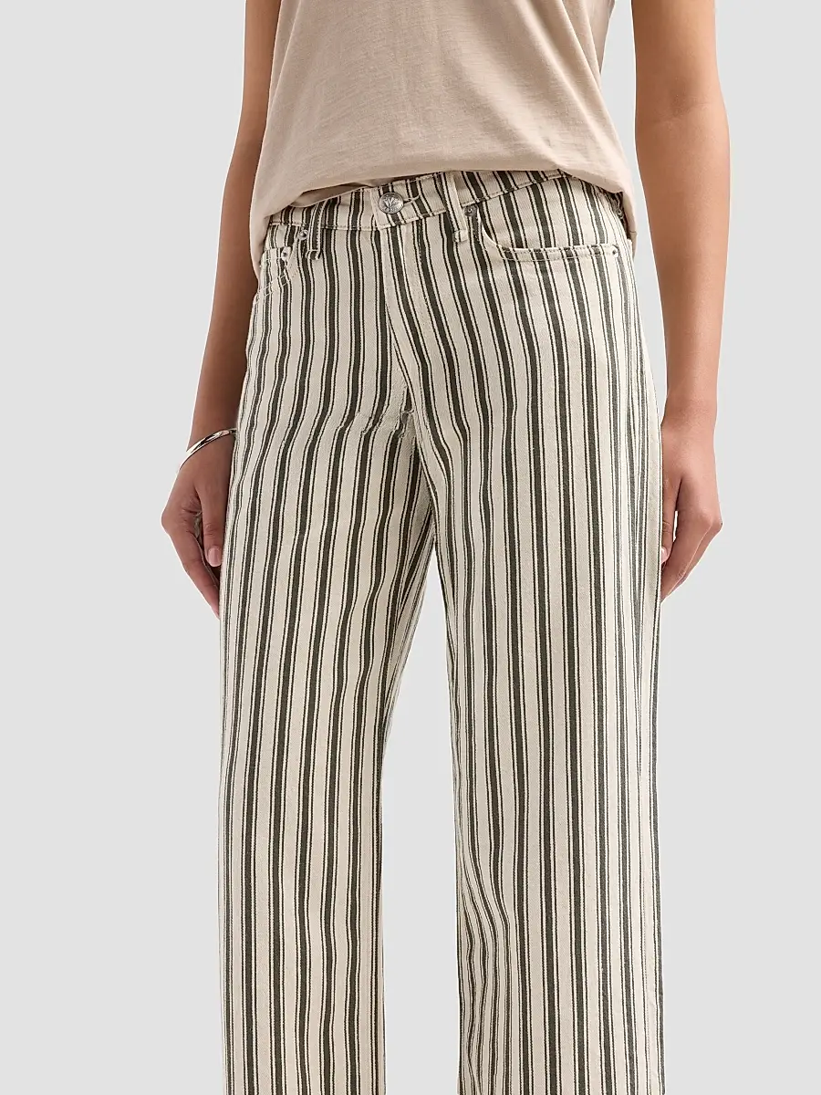 rag & bone Women's Striped Cotton-Linen Straight-Leg Jeans | Thumbnail 5