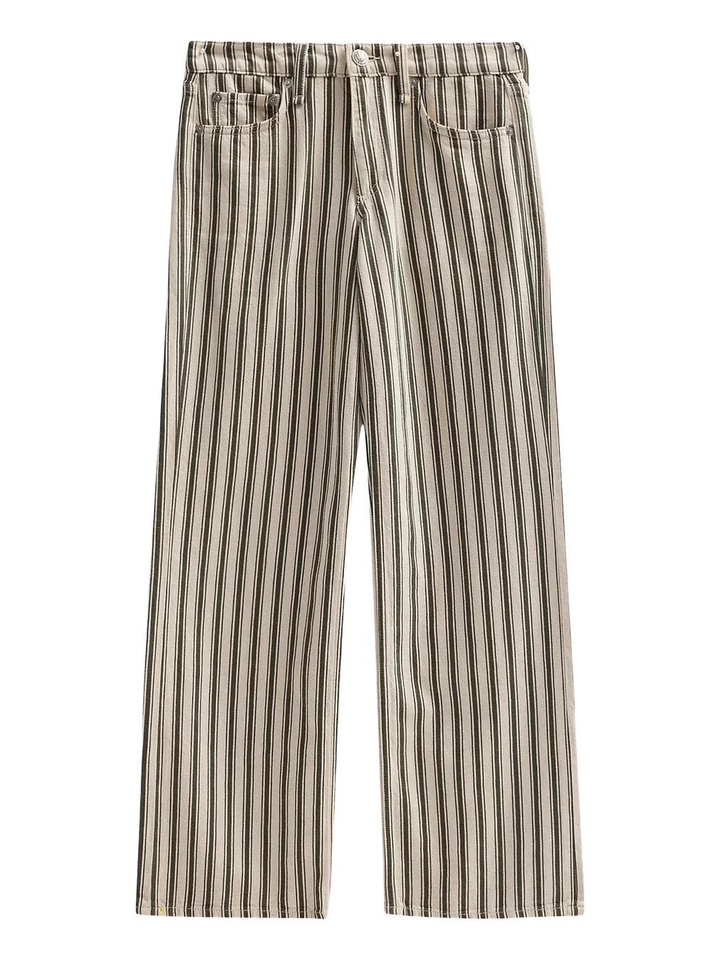 rag & bone Women's Striped Cotton-Linen Straight-Leg Jeans