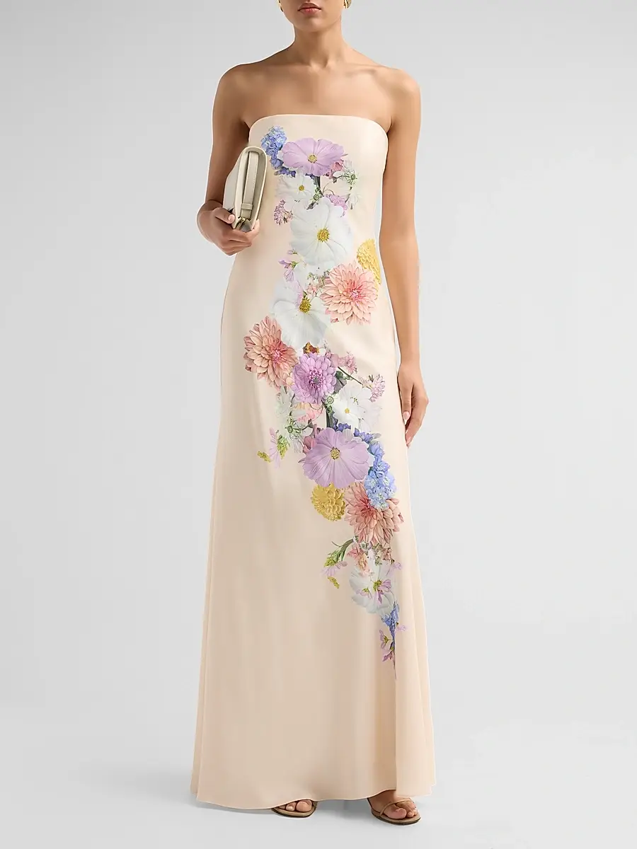 As It May Women's Vionne Floral Crepe Strapless Gown | Thumbnail 2 As It May Women's Vionne Floral Crepe Strapless Gown | Thumbnail 2