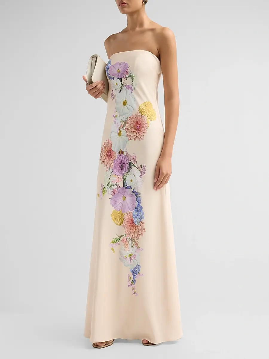 As It May Women's Vionne Floral Crepe Strapless Gown | Thumbnail 4 As It May Women's Vionne Floral Crepe Strapless Gown | Thumbnail 4