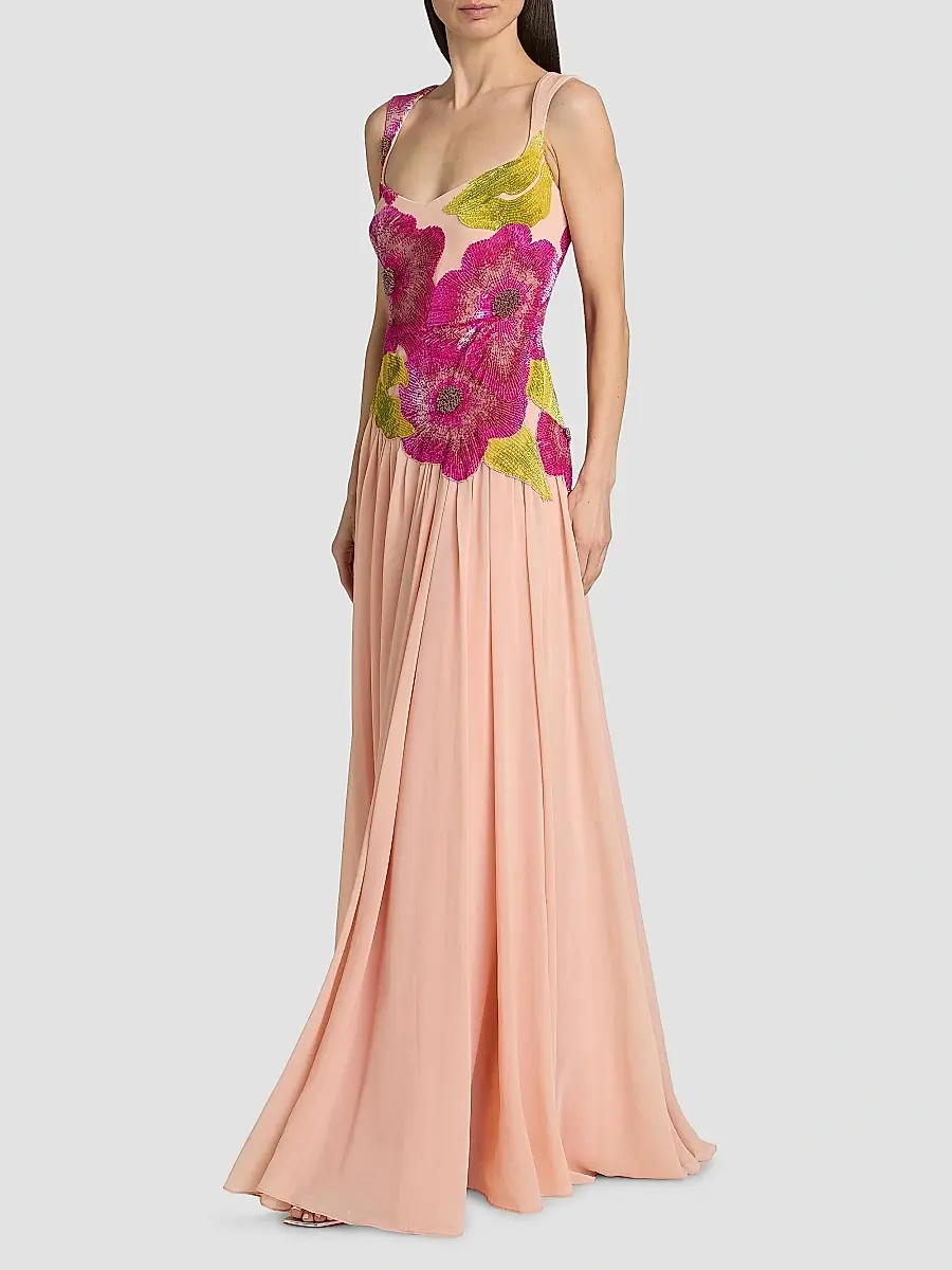THEIA Women's Sandie Floral-Embroidered Gown | Thumbnail 2 THEIA Women's Sandie Floral-Embroidered Gown | Thumbnail 2