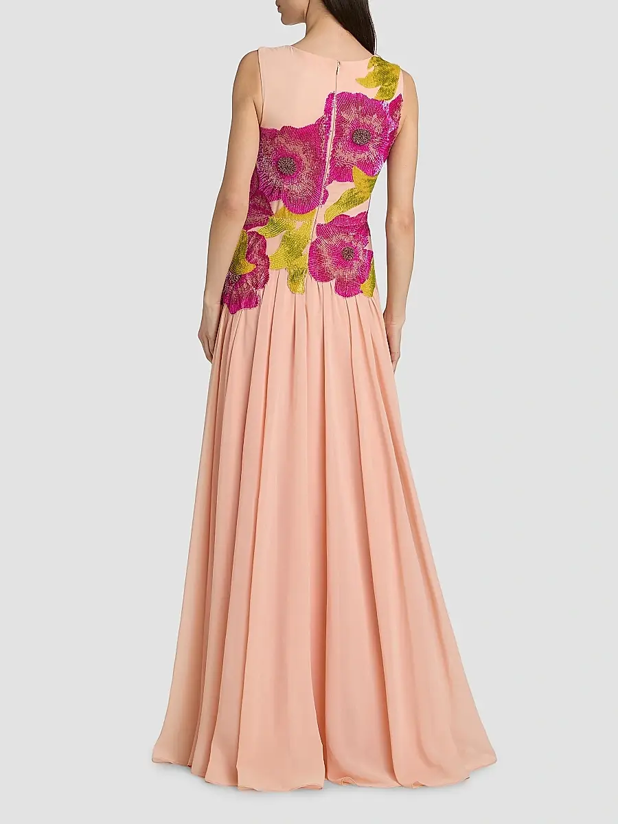 THEIA Women's Sandie Floral-Embroidered Gown | Thumbnail 5 THEIA Women's Sandie Floral-Embroidered Gown | Thumbnail 5