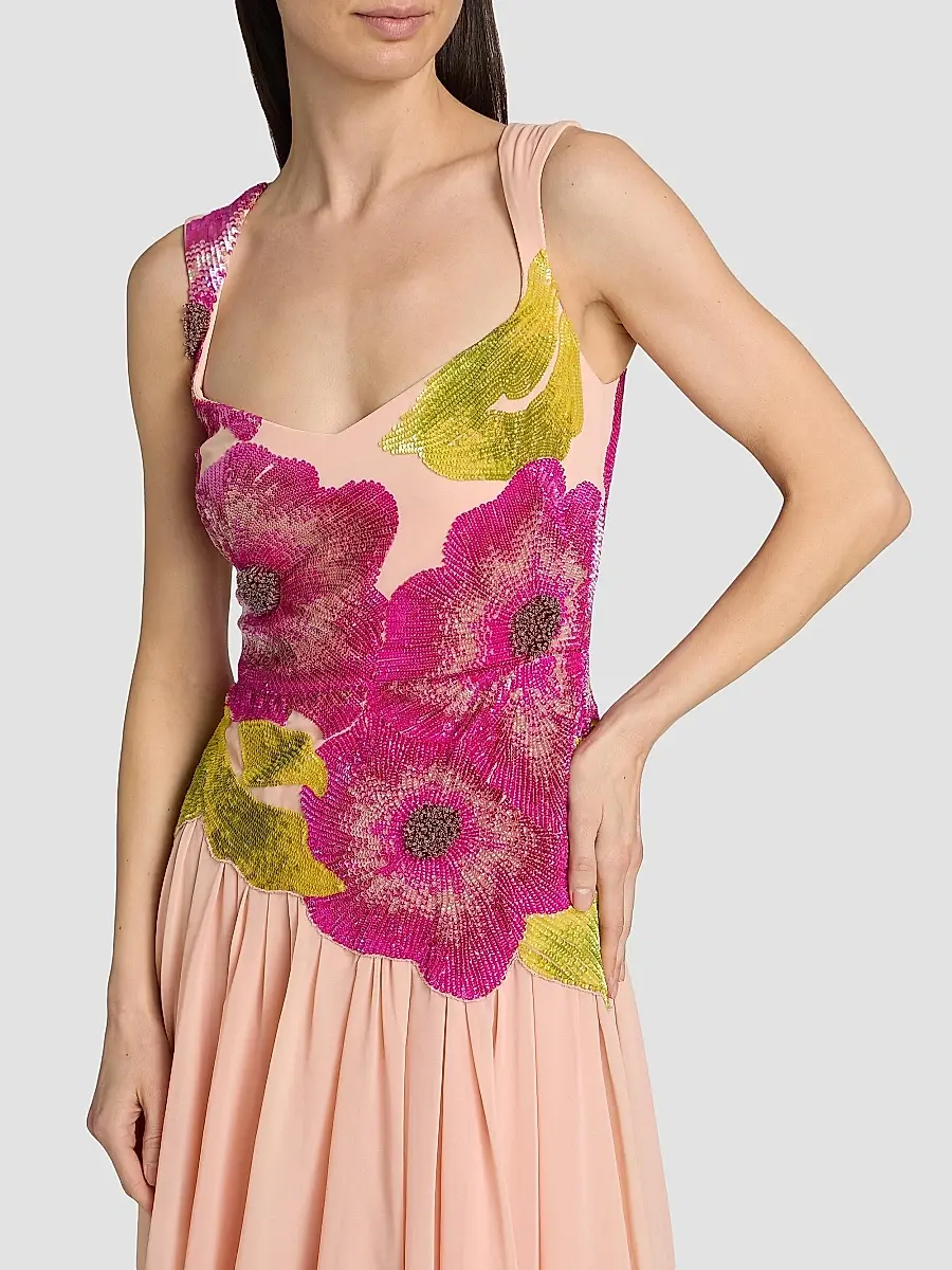 THEIA Women's Sandie Floral-Embroidered Gown | Thumbnail 6 THEIA Women's Sandie Floral-Embroidered Gown | Thumbnail 6