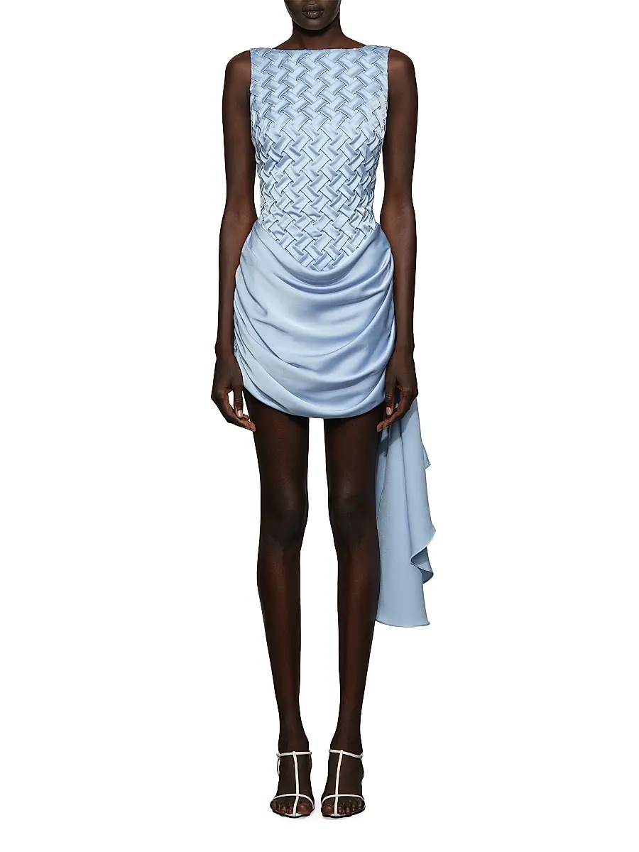 Et Ochs Women's Antonella Draped Woven Boatneck Minidress | Thumbnail 2 Et Ochs Women's Antonella Draped Woven Boatneck Minidress | Thumbnail 2