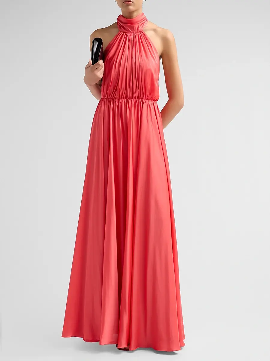 As It May Women's Elyra Satin Chiffon Halter Gown | Thumbnail 2 As It May Women's Elyra Satin Chiffon Halter Gown | Thumbnail 2
