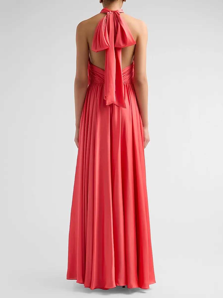 As It May Women's Elyra Satin Chiffon Halter Gown | Thumbnail 3 As It May Women's Elyra Satin Chiffon Halter Gown | Thumbnail 3