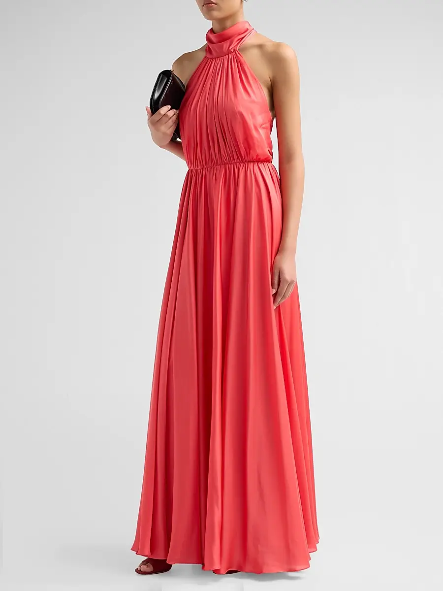 As It May Women's Elyra Satin Chiffon Halter Gown | Thumbnail 4 As It May Women's Elyra Satin Chiffon Halter Gown | Thumbnail 4