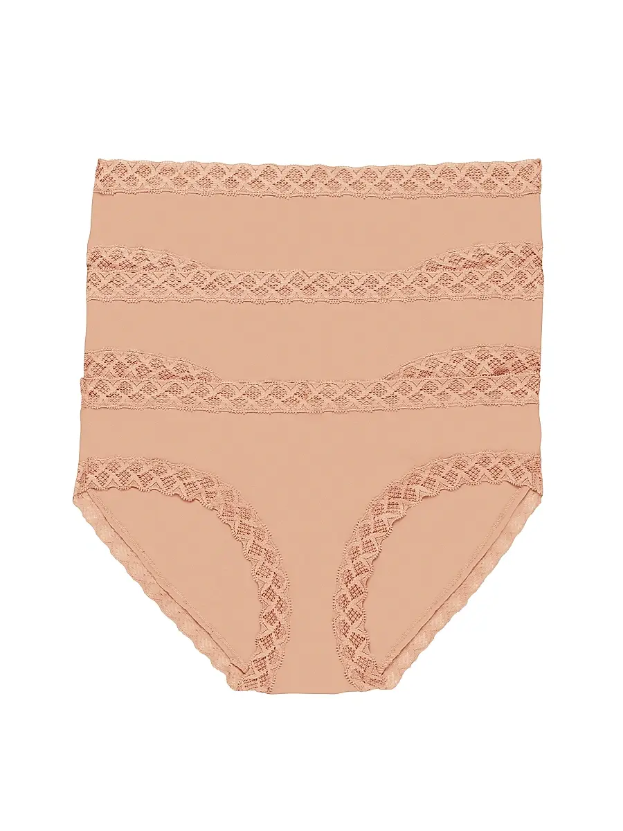Natori Women's Bliss Cotton Girl Brief 3 Pack - Cafe | Image 1 Natori Women's Bliss Cotton Girl Brief 3 Pack - Cafe | Image 1