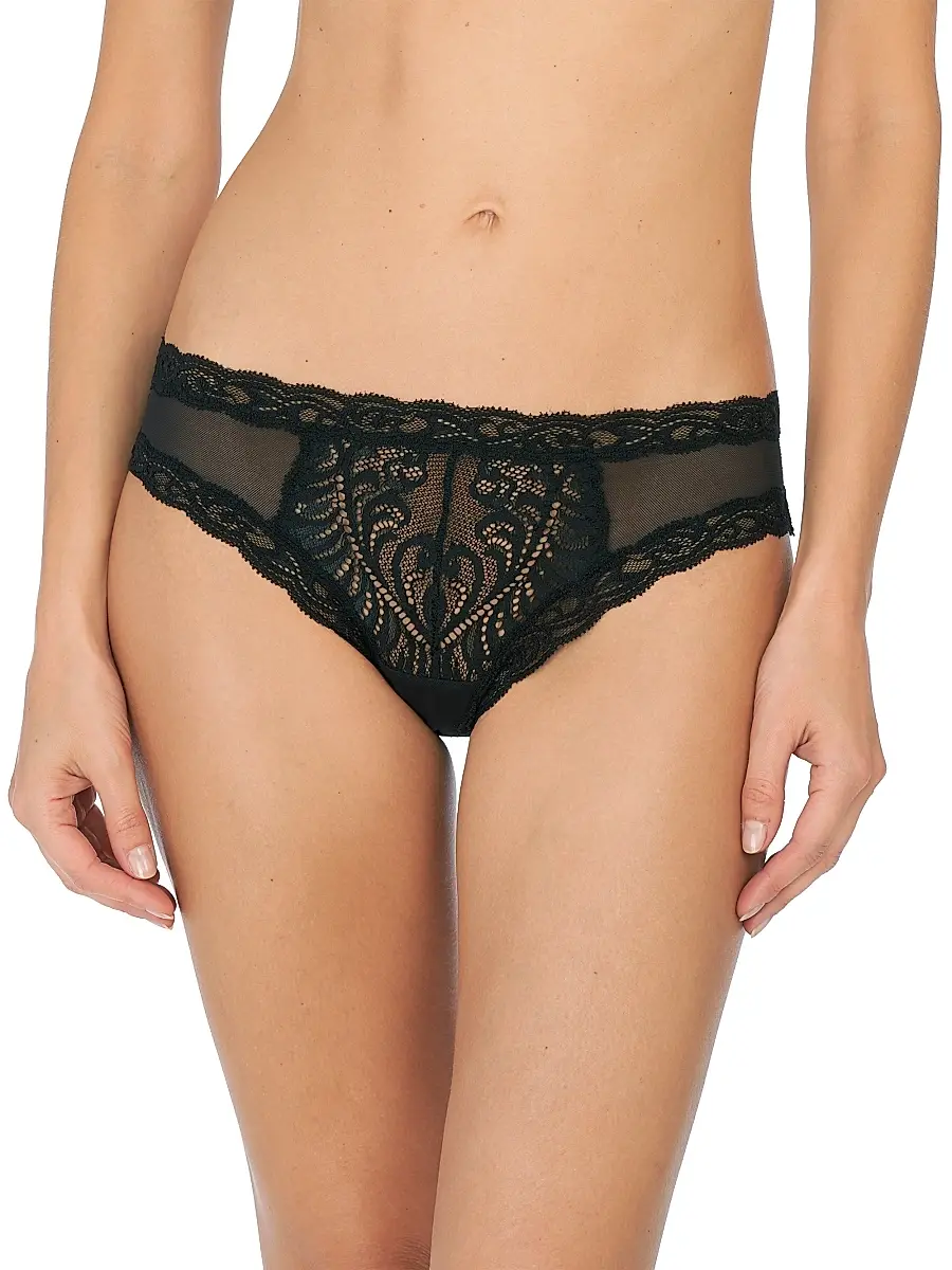 Natori Women's Feathers Lace Hipster - Black | Image 1 Natori Women's Feathers Lace Hipster - Black | Image 1