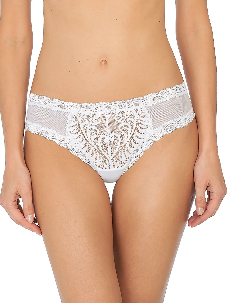 Natori Women's Feathers Lace Hipster - White | Image 1 Natori Women's Feathers Lace Hipster - White | Image 1