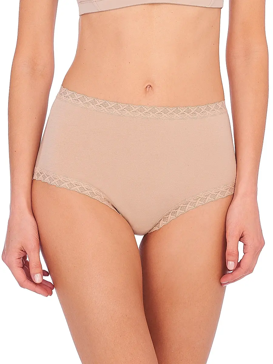 Natori Women's Bliss Cotton Full Brief - Cafe | Image 1 Natori Women's Bliss Cotton Full Brief - Cafe | Image 1