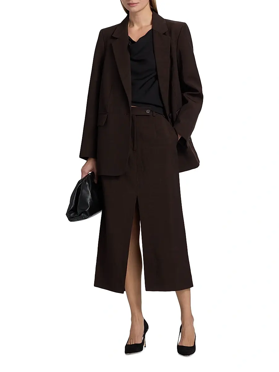 Co Women's Mens-Fit Linen-Blend Blazer | Thumbnail 2 Co Women's Mens-Fit Linen-Blend Blazer | Thumbnail 2