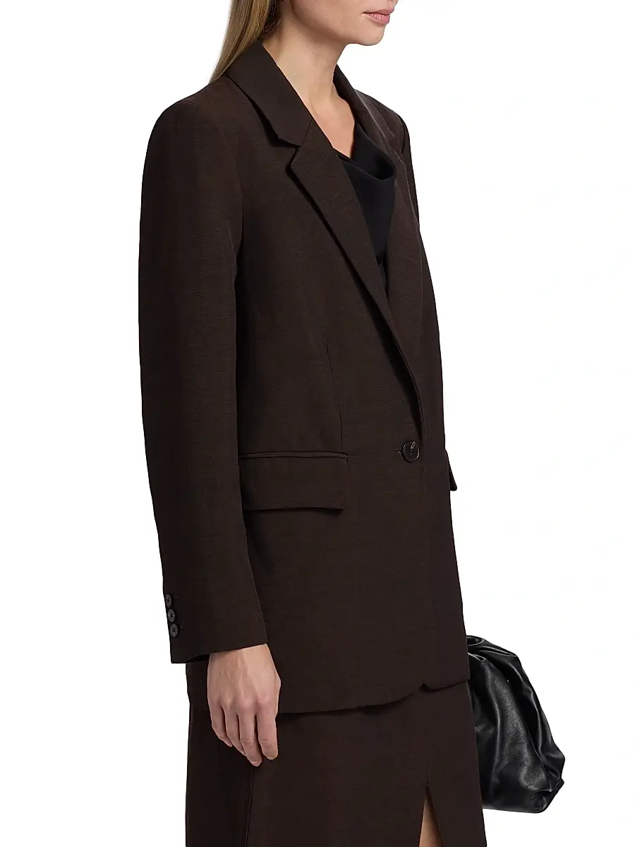 Co Women's Mens-Fit Linen-Blend Blazer | Thumbnail 4 Co Women's Mens-Fit Linen-Blend Blazer | Thumbnail 4