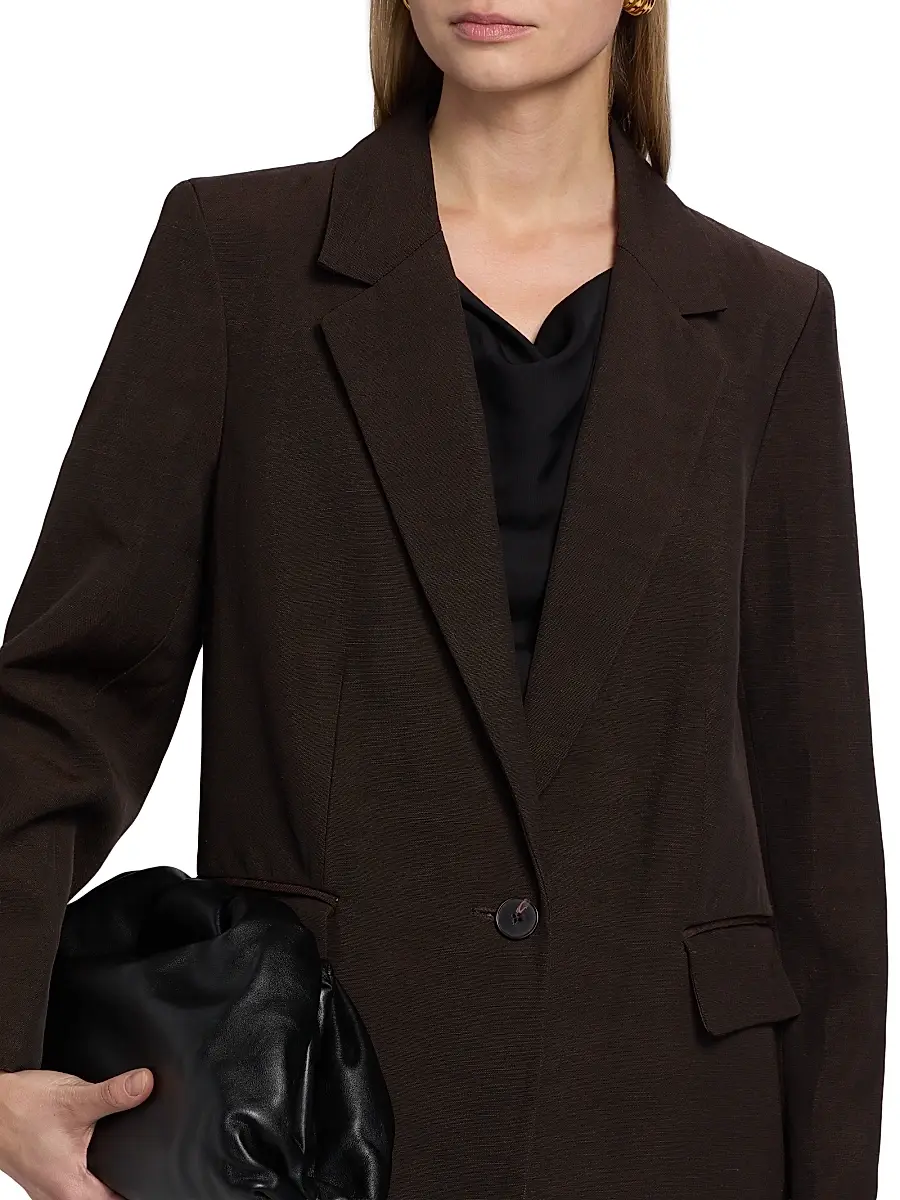 Co Women's Mens-Fit Linen-Blend Blazer | Thumbnail 6 Co Women's Mens-Fit Linen-Blend Blazer | Thumbnail 6