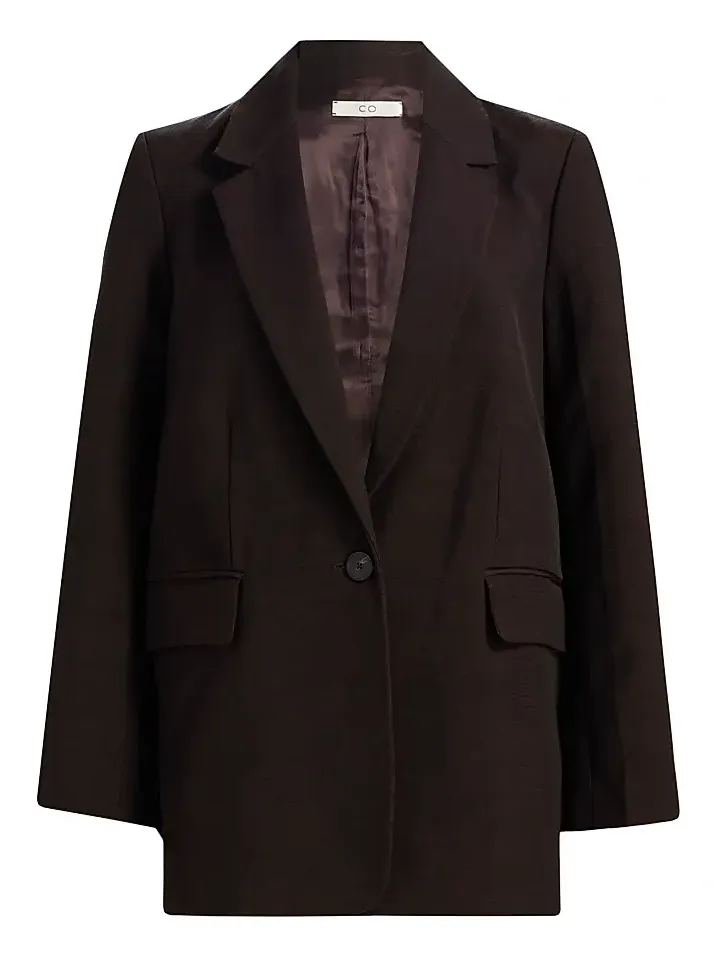 Women's Mens-Fit Linen-Blend Blazer