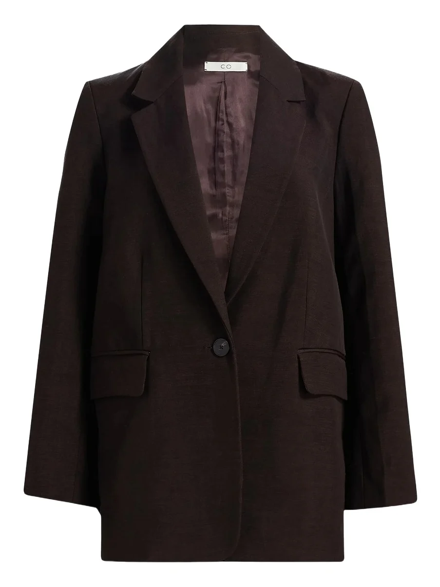 Co Women's Mens-Fit Linen-Blend Blazer