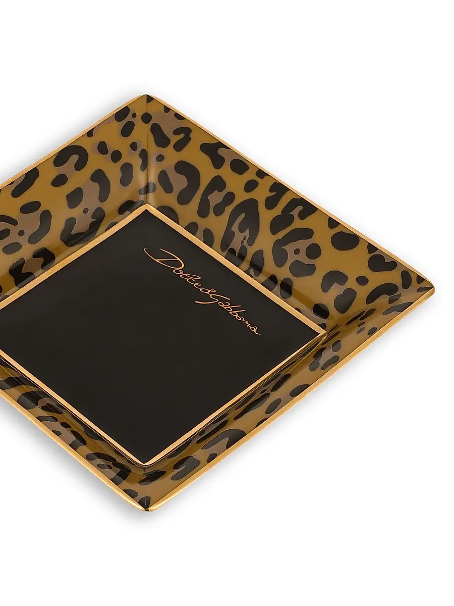 Dolce & Gabbana Leopard Square Porcelain Trinket Tray | Thumbnail 3