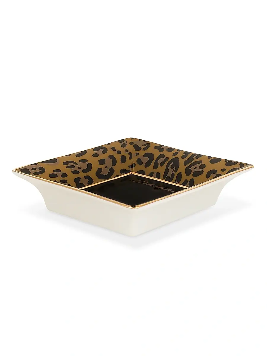 Dolce & Gabbana Leopard Square Porcelain Trinket Tray