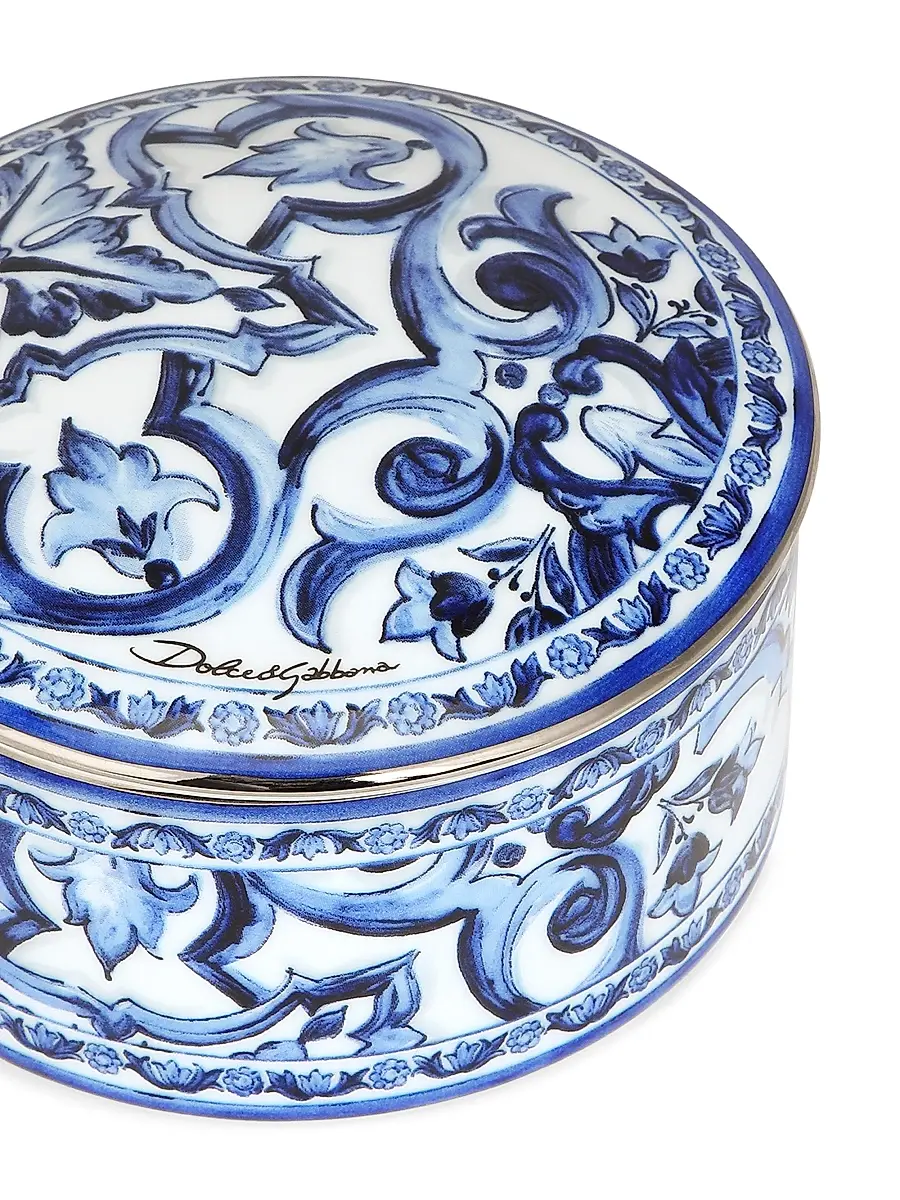 Dolce & Gabbana Blu Mediterraneo Round Porcelain Box | Thumbnail 4 Dolce & Gabbana Blu Mediterraneo Round Porcelain Box | Thumbnail 4