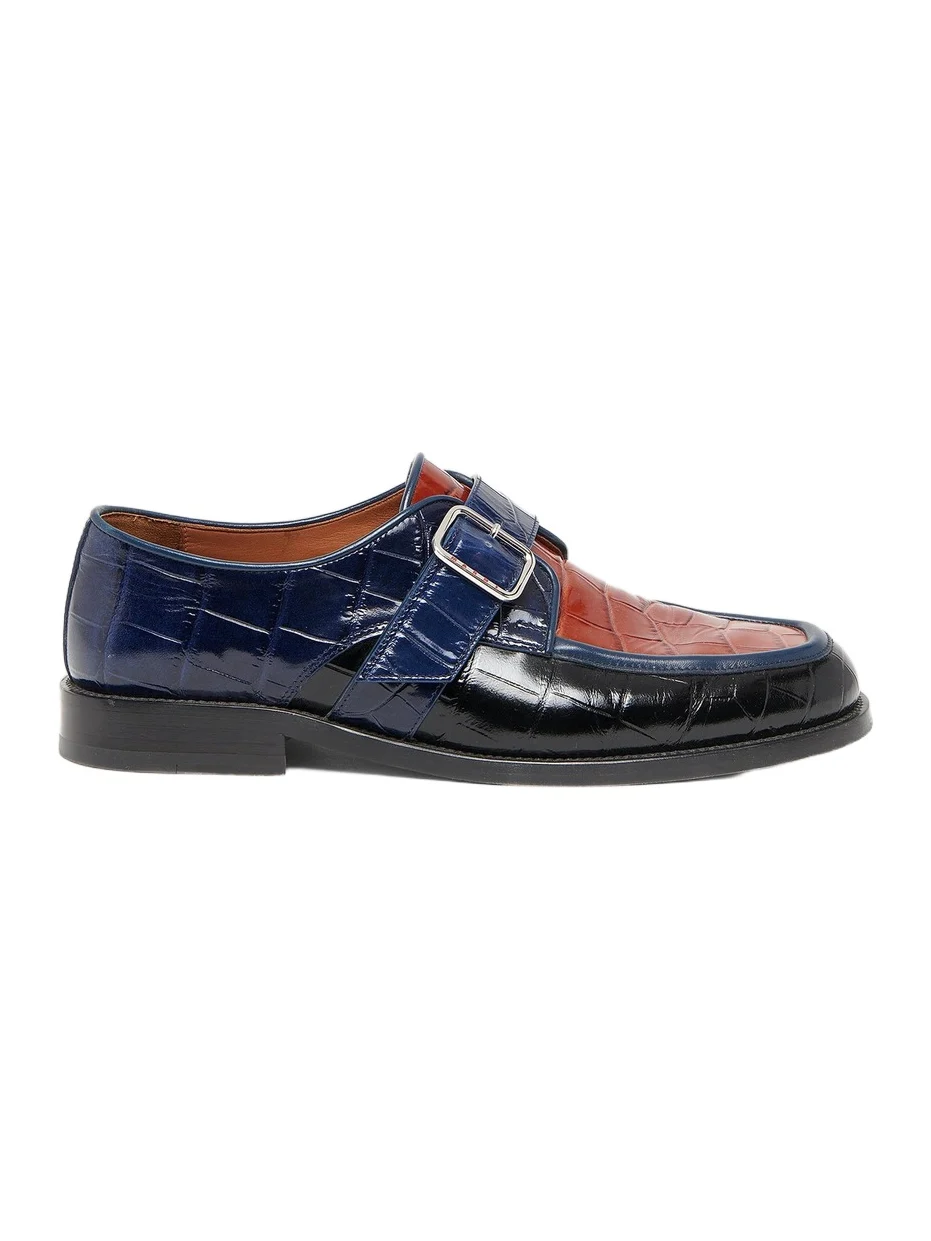 Marni Men's Crocodile-Embossed Leather Moccasins