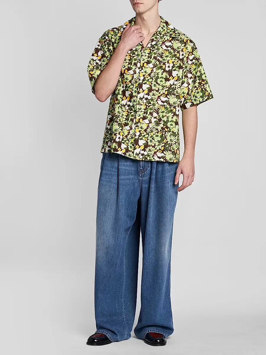 Marni Men's Floral Cotton Poplin Camp Shirt | Thumbnail 2 Marni Men's Floral Cotton Poplin Camp Shirt | Thumbnail 2