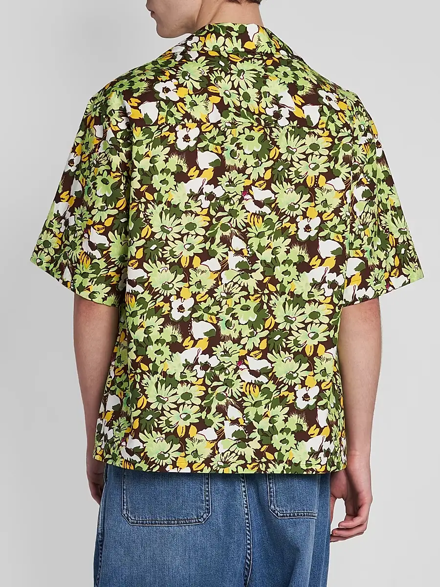 Marni Men's Floral Cotton Poplin Camp Shirt | Thumbnail 3 Marni Men's Floral Cotton Poplin Camp Shirt | Thumbnail 3