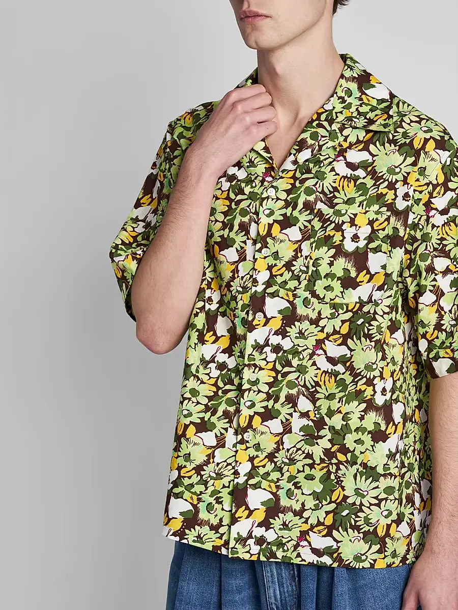 Marni Men's Floral Cotton Poplin Camp Shirt | Thumbnail 5 Marni Men's Floral Cotton Poplin Camp Shirt | Thumbnail 5