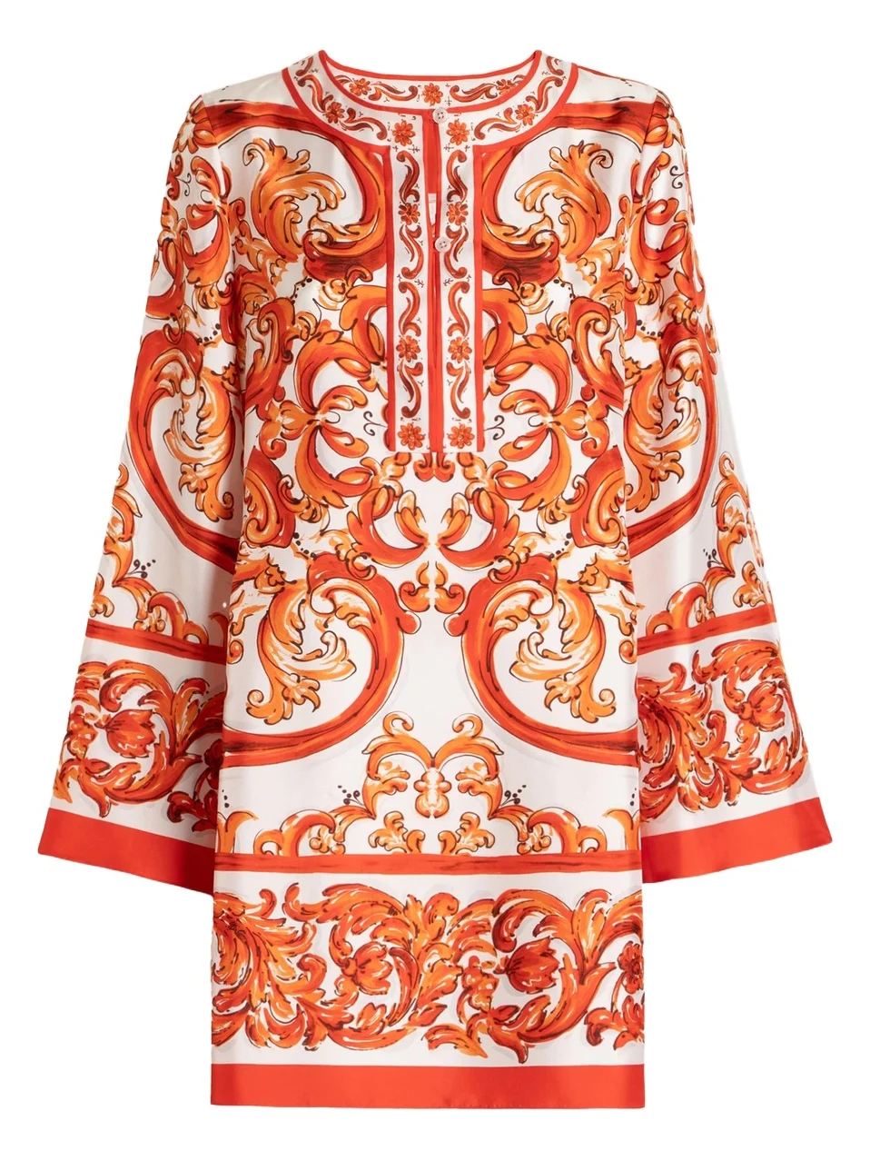 Women's Filligree-Printed Silk Mini Dress