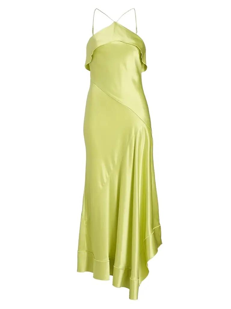 Acler Women's Forever Young Marara Satin Maxi Dress - Honeydew | Image 1 Acler Women's Forever Young Marara Satin Maxi Dress - Honeydew | Image 1