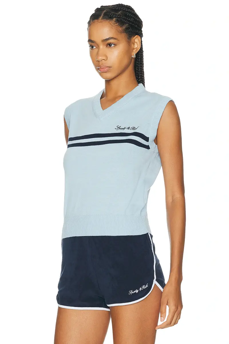 Sporty & Rich Signature Logo Knitted Vest | Thumbnail 2 Sporty & Rich Signature Logo Knitted Vest | Thumbnail 2