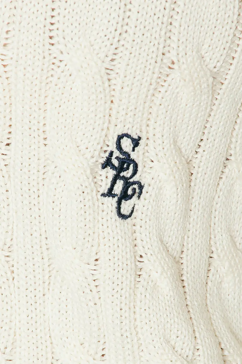 Sporty & Rich Signature Logo Cable Sweater | Thumbnail 5